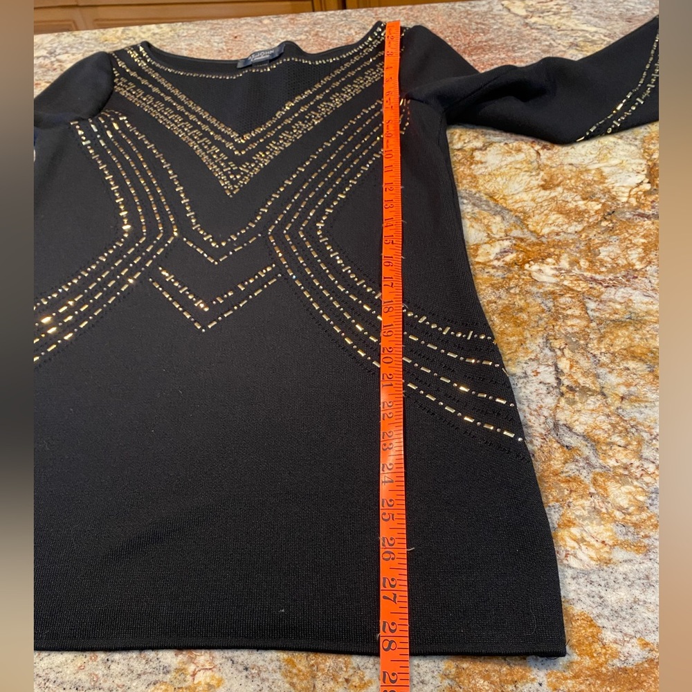 St. John Couture - Geometric Pointelle Jacquard Sweater - READ MEASUREMENTS - Picture 8 of 17